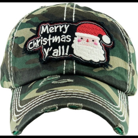MERRY CHRISTMAS Y'ALL WASHED VINTAGE BALLCAP - Picture 3 of 12